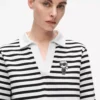 Ikon stribet langærmet poloshirt
