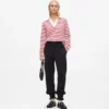 Ikon stribet langærmet poloshirt