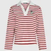 Ikon stribet langærmet poloshirt