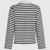 Ikon stribet langærmet poloshirt