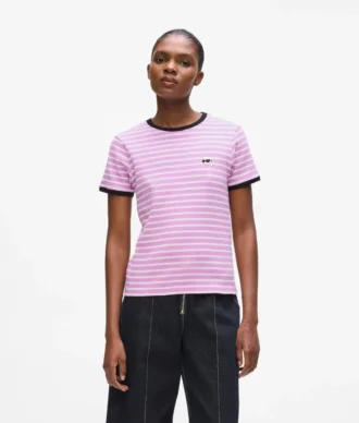 Ikon stribet rib-T-shirt
