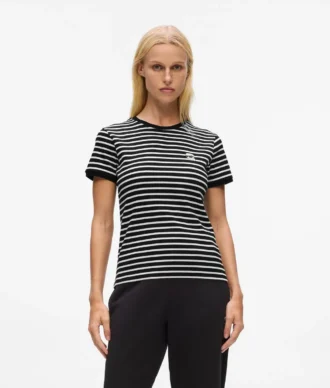 Ikon stribet rib-T-shirt