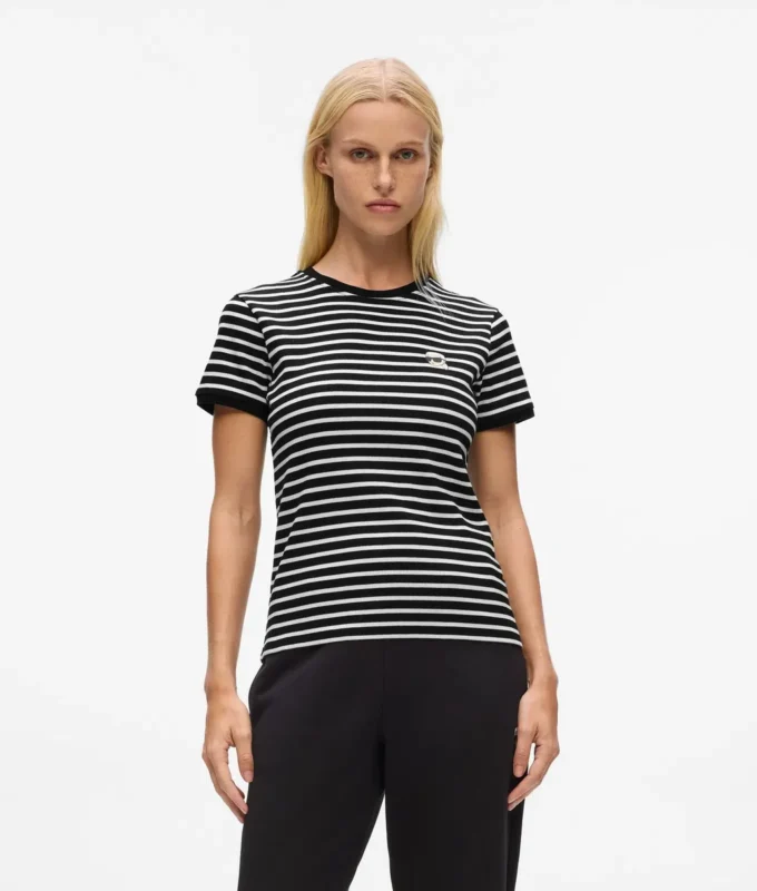 Ikon stribet rib-T-shirt
