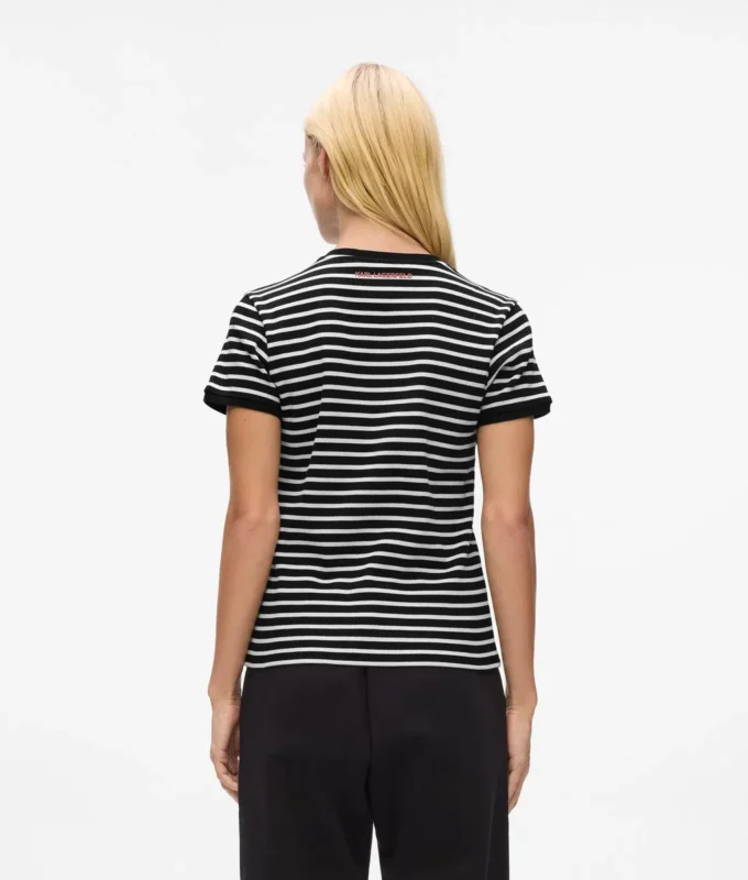 Ikon stribet rib-T-shirt