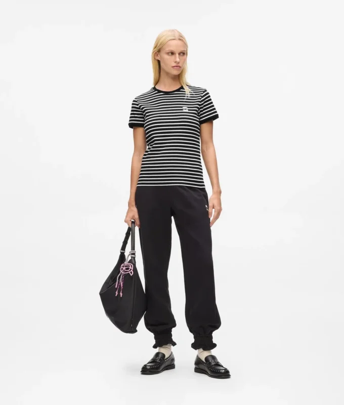 Ikon stribet rib-T-shirt
