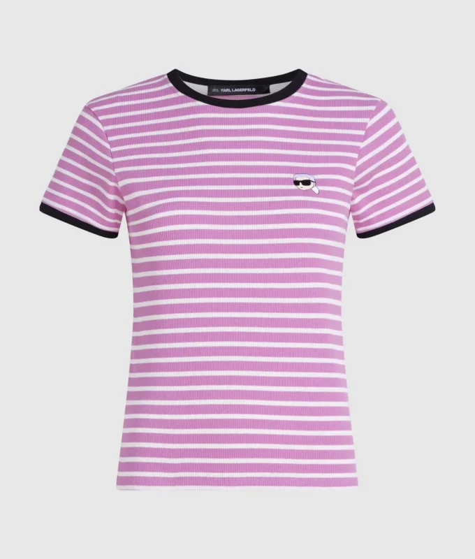 Ikon stribet rib-T-shirt