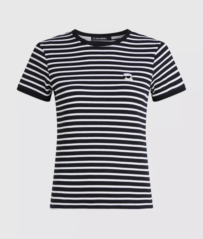 Ikon stribet rib-T-shirt
