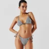 IKON STRIPED TRIANGLE BIKINI TOP