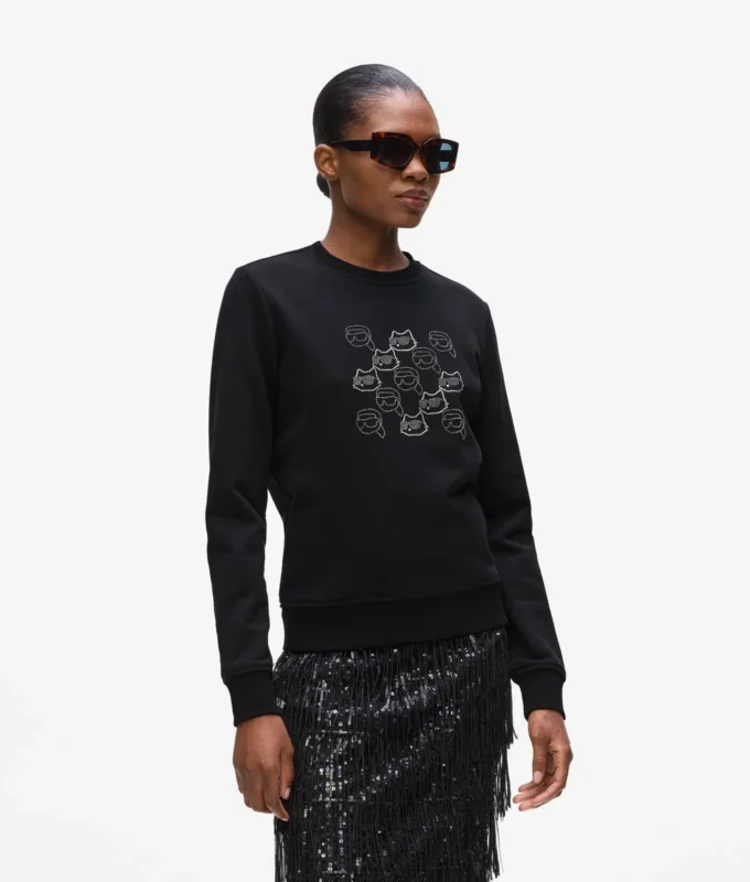 Ikon-sweatshirt med rhinestones