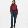 Jeans med høj talje og lige ben