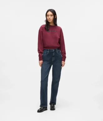 Jeans med høj talje og lige ben