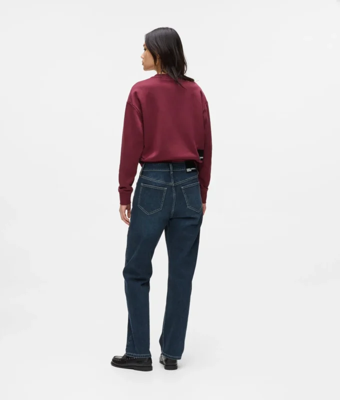 Jeans med høj talje og lige ben