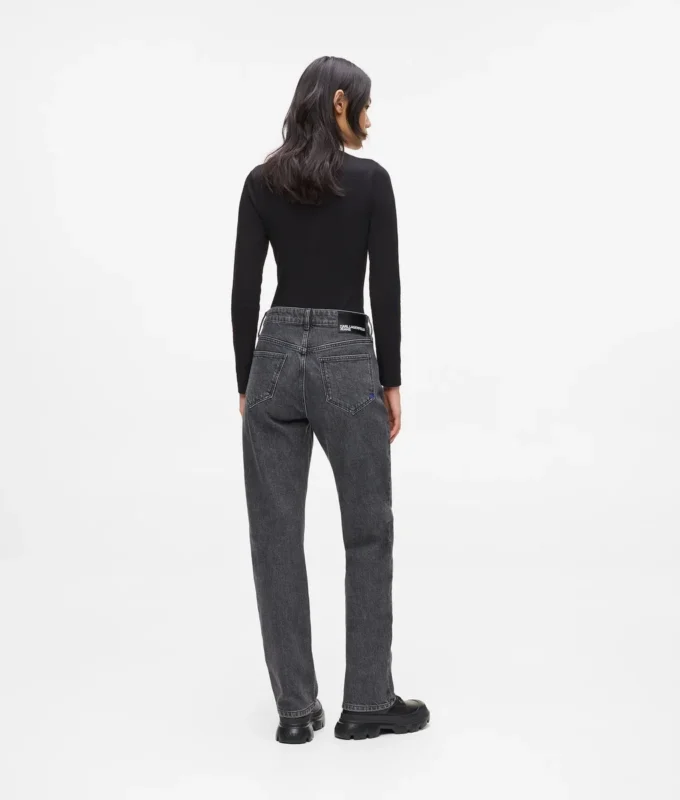 Jeans med høj talje og lige ben