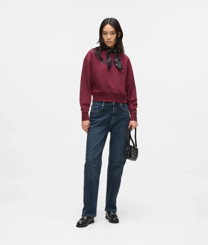 Jeans med høj talje og lige ben