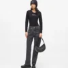 Jeans med høj talje og lige ben