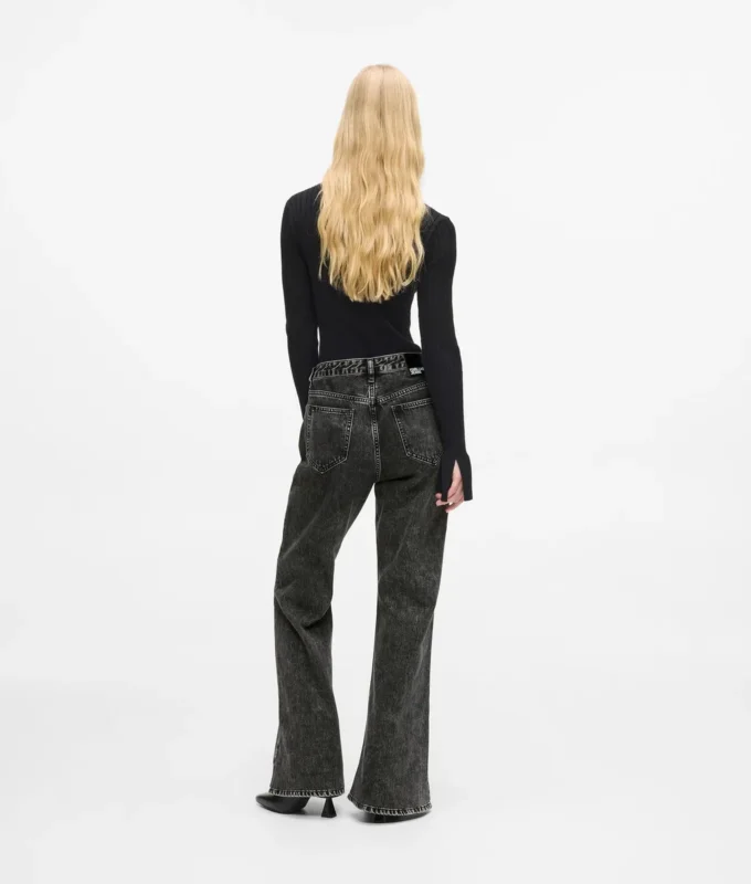 Jeans med høj talje og udvidede ben