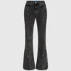 Jeans med høj talje og udvidede ben