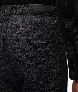 Jeans med print overalt