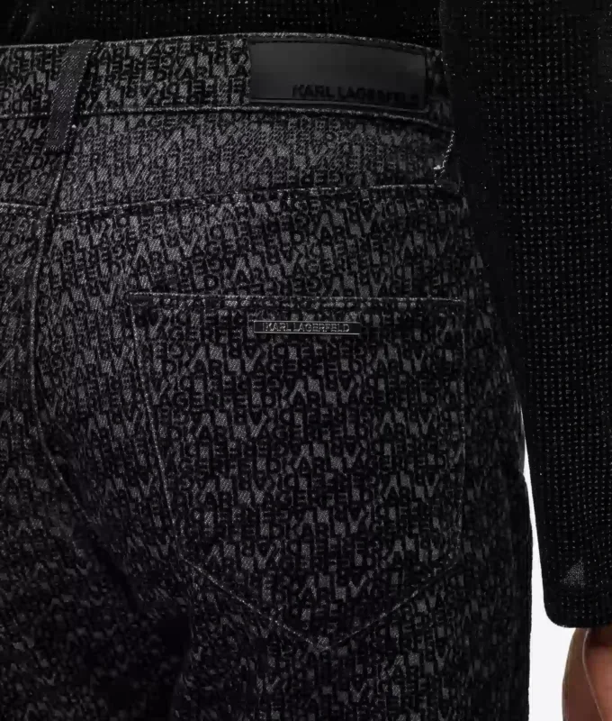 Jeans med print overalt