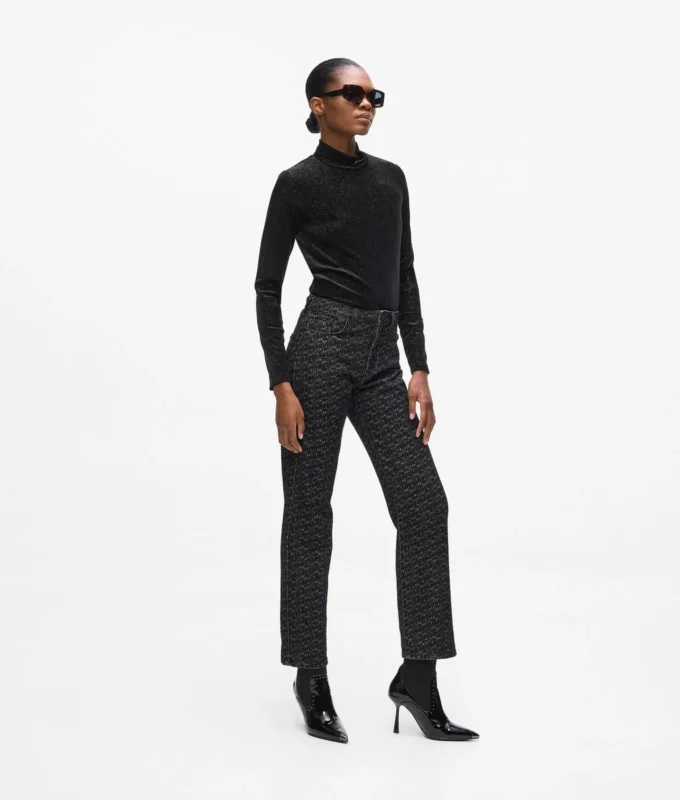 Jeans med print overalt