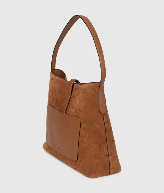 K/Autograph hobo-taske i ruskind med hængelås