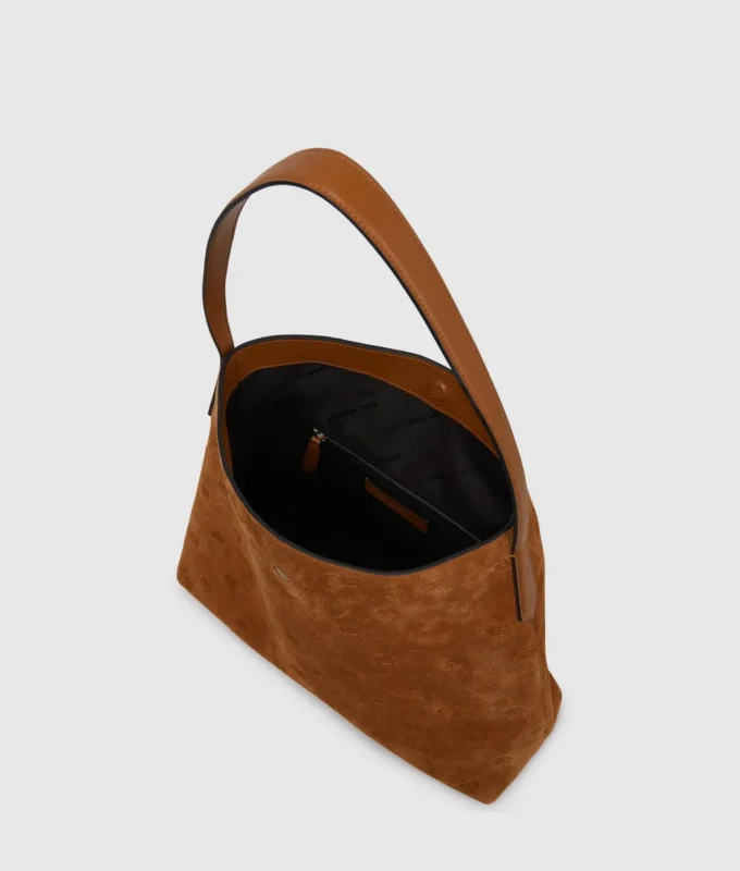 K/Autograph hobo-taske i ruskind med hængelås