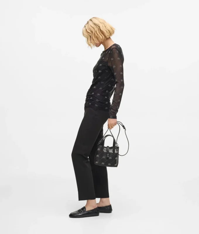K/Autograph padlock rhinestone tote bag