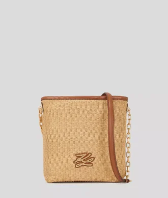 K/Autograph vævet lille bucket bag