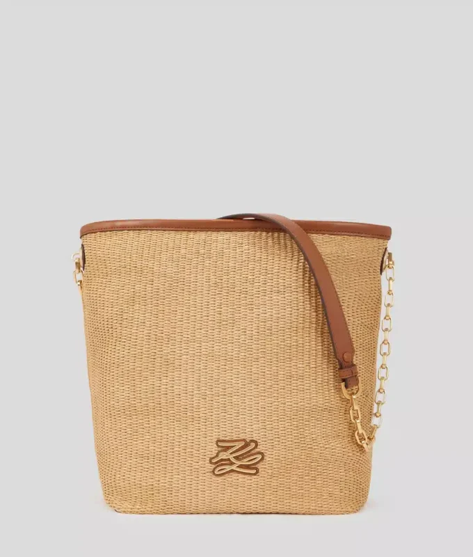 K/Autograph vævet medium bucket bag
