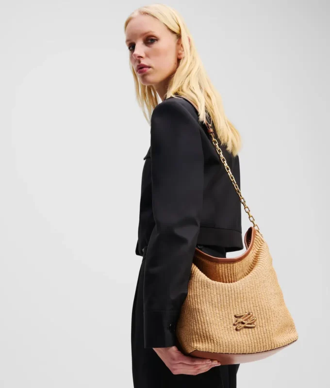 K/Autograph vævet medium bucket bag