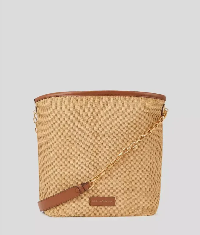 K/Autograph vævet medium bucket bag