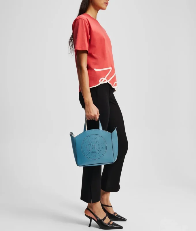 K/CIRCLE PERFORERET LILLE TOTE-TASKE