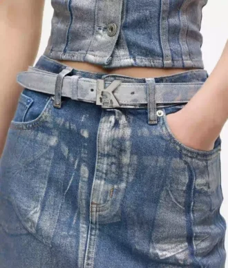 K-logo denim bælte