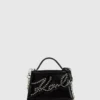 K/Signature lille crossbody-taske med nitter
