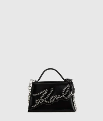 K/Signature lille crossbody-taske med nitter
