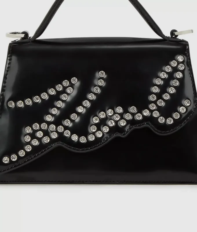 K/Signature lille crossbody-taske med nitter