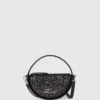 K/Signature rund crossbody-taske med pailletter