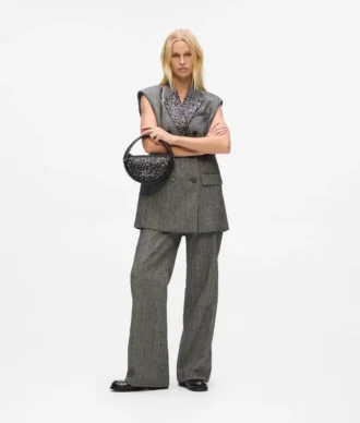 K/Signature rund crossbody-taske med pailletter
