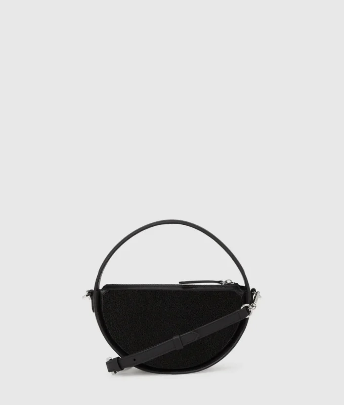 K/Signature rund crossbody-taske med pailletter