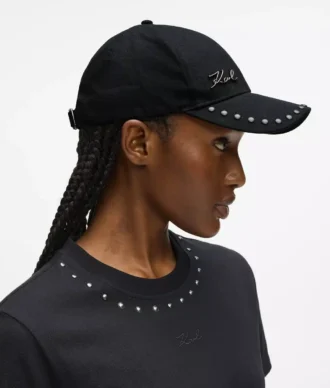 K/Signature studded cap