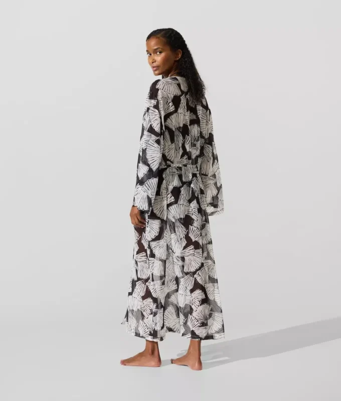 Kaftan med fan-print