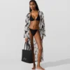 Kaftan med fan-print