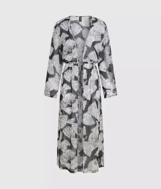 Kaftan med fan-print
