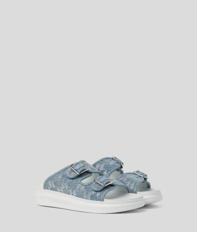 KAPRI DENIM RHINESTONE SANDALER