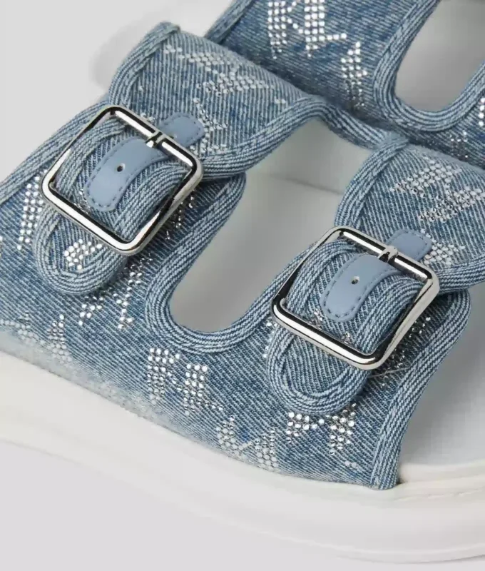 KAPRI DENIM RHINESTONE SANDALER