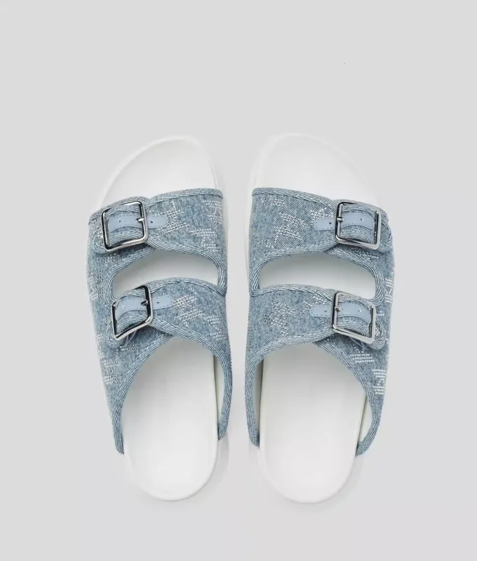 KAPRI DENIM RHINESTONE SANDALER