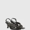 Karmel slingbacks med frynser og hæl