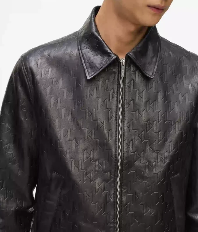 Læderblousonjakke