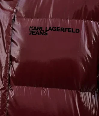Lang pufferjakke med perlemorsglans