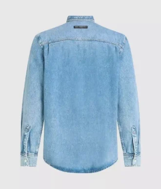 Langærmet denimskjorte